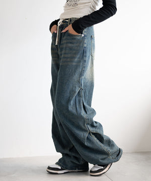 デニム中濃　モデル:155cm M着用