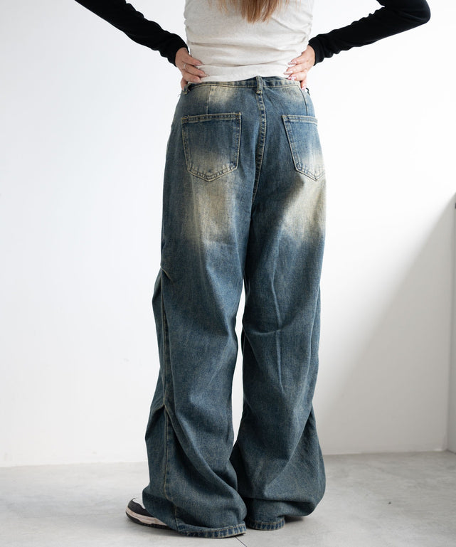 デニム中濃　モデル:155cm M着用