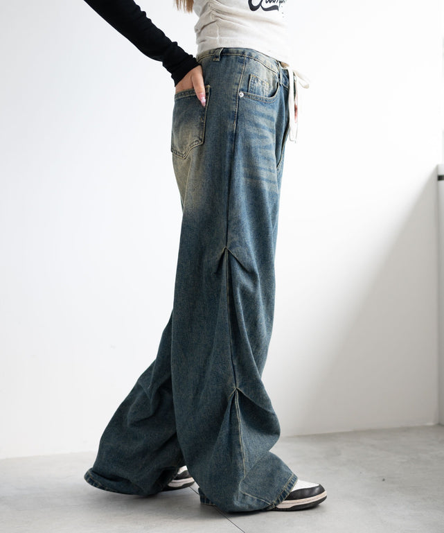 デニム中濃　モデル:155cm M着用