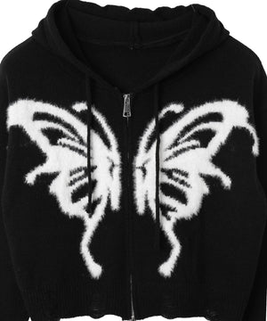 バタフライWジップシャギーパーカー