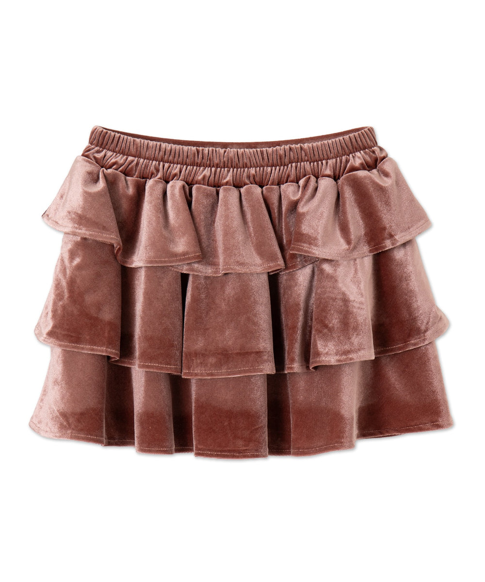 ハイウエストベロアフリルスカート