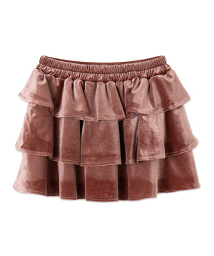 ハイウエストベロアフリルスカート