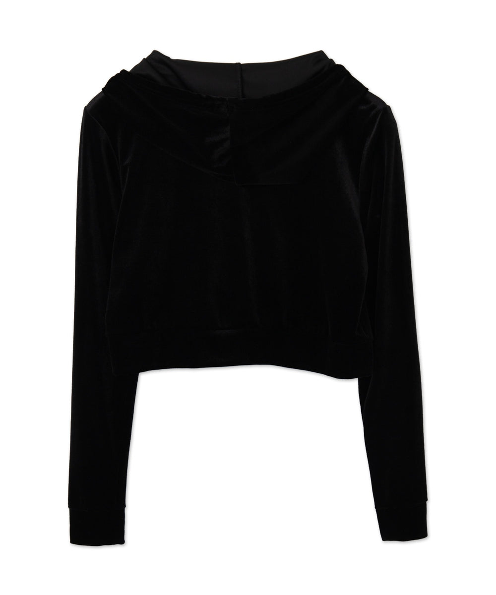 ラインストーンベロアWZIPパーカー