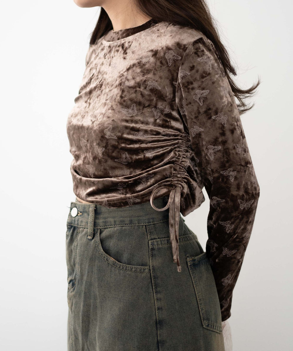 ブラウン　モデル:155cm F着用