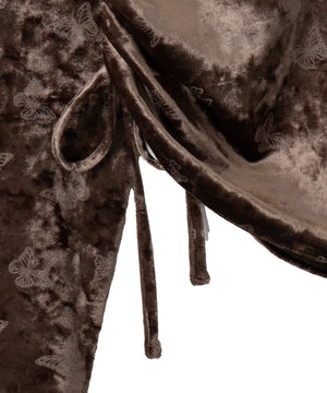 バタフライプリントベロアトップス