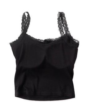 パット付きフロントボタンレースキャミ