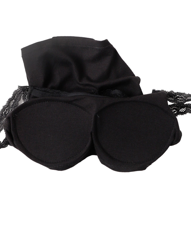 パット付きフロントボタンレースキャミ