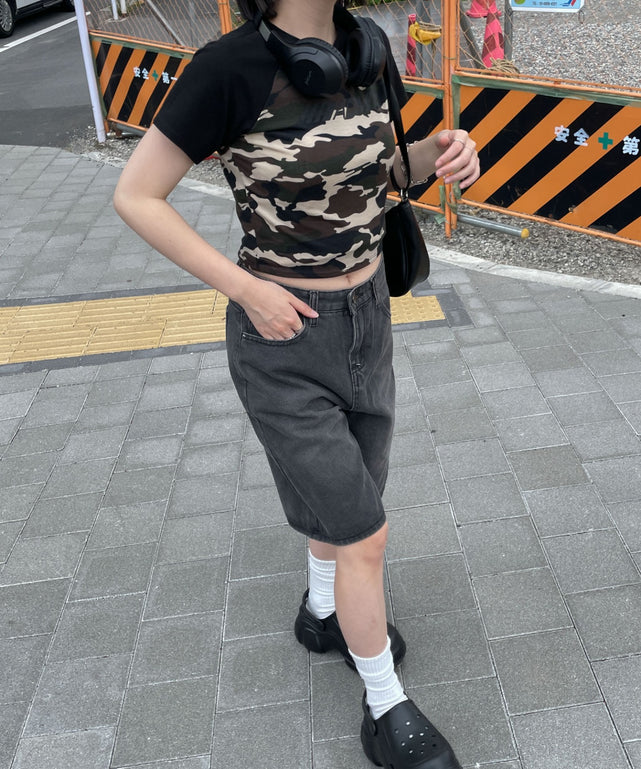 迷彩(ブラックその他)　モデル:155cm F着用