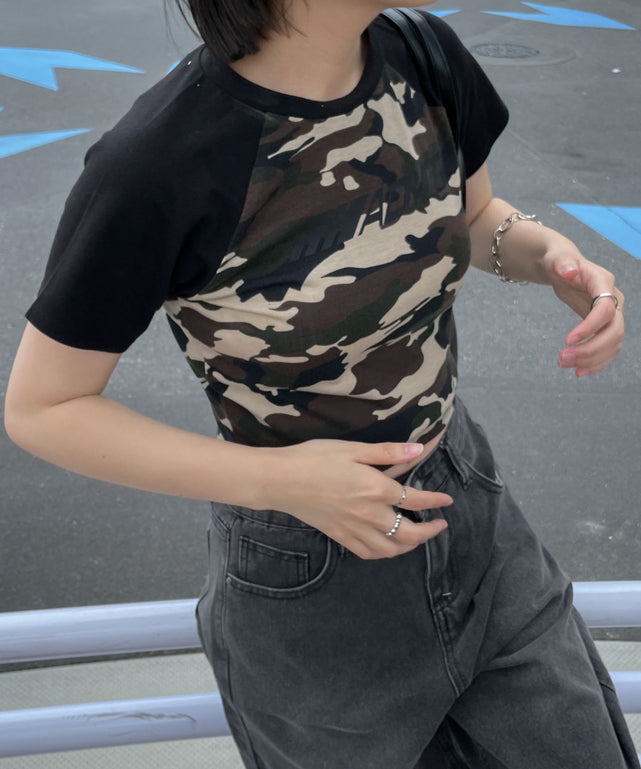 迷彩(ブラックその他)　モデル:155cm F着用