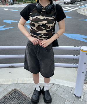 迷彩(ブラックその他)　モデル:155cm F着用