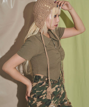 カーキ モデル：155cm F着用