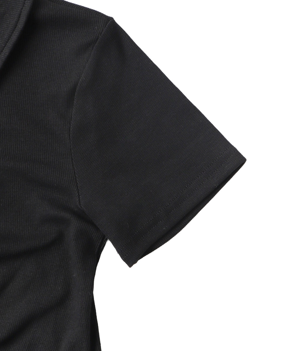 フロントギャザーWジップT