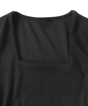 スクープネックサイドギャザーミニワンピ