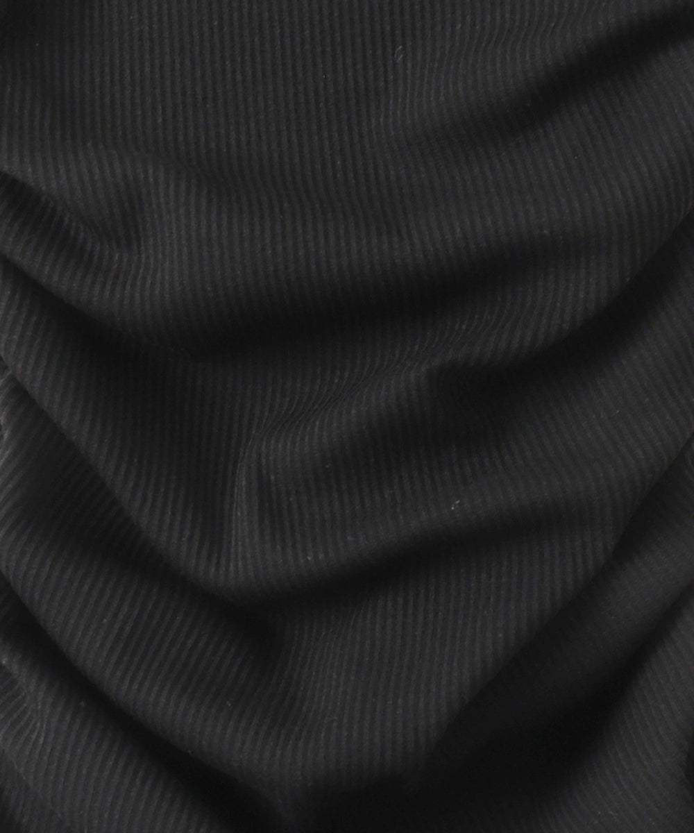 スクープネックサイドギャザーミニワンピ