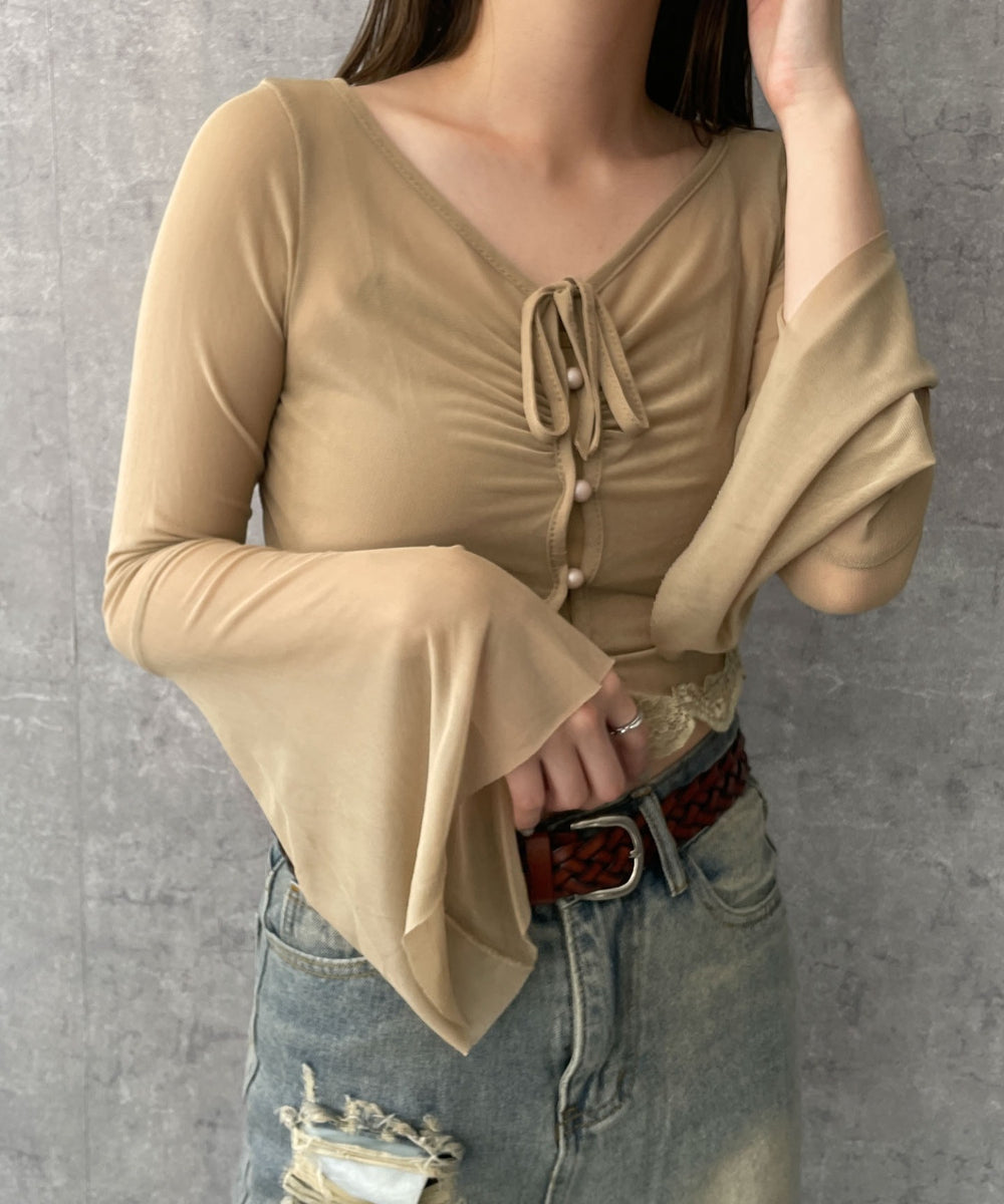 ベージュ　モデル:155cm F着用