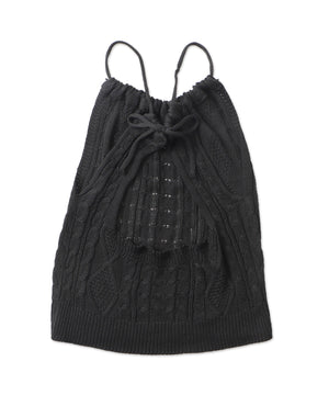 ホルターケーブルニットキャミ