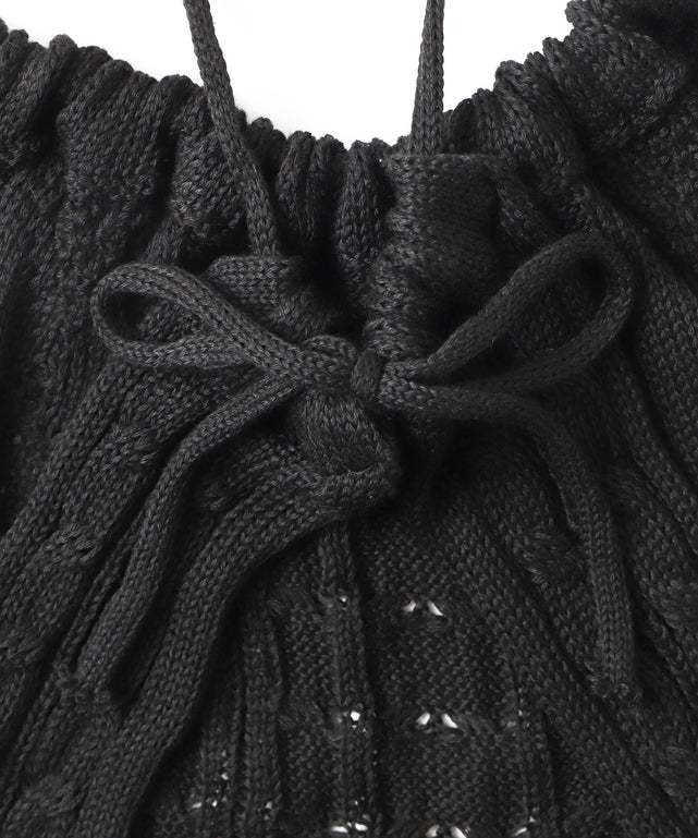 ホルターケーブルニットキャミ