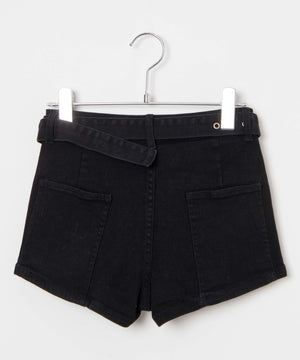 ベルト付きスタッズショートパンツ