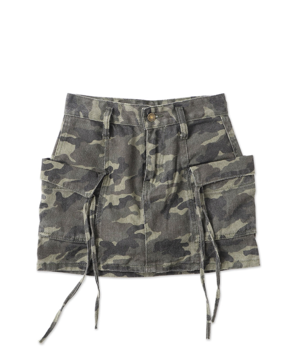 ベルト付きカーゴポケットミニスカパン