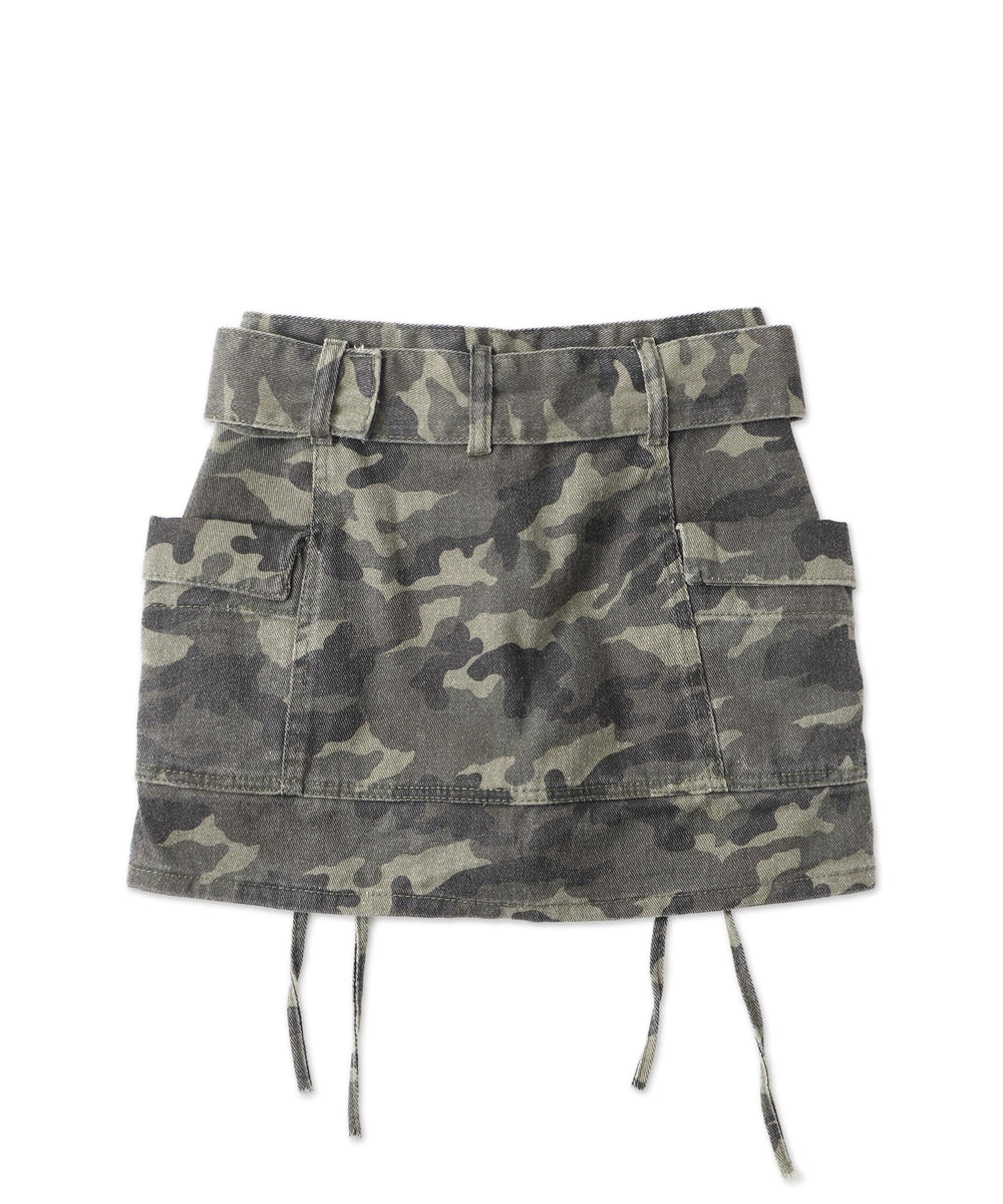 ベルト付きカーゴポケットミニスカパン