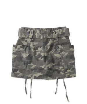 ベルト付きカーゴポケットミニスカパン