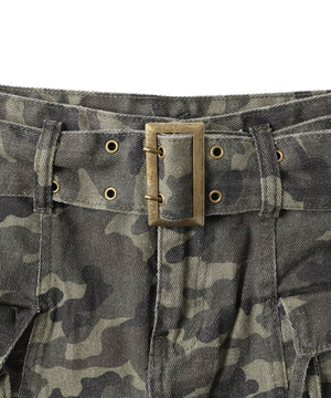 ベルト付きカーゴポケットミニスカパン