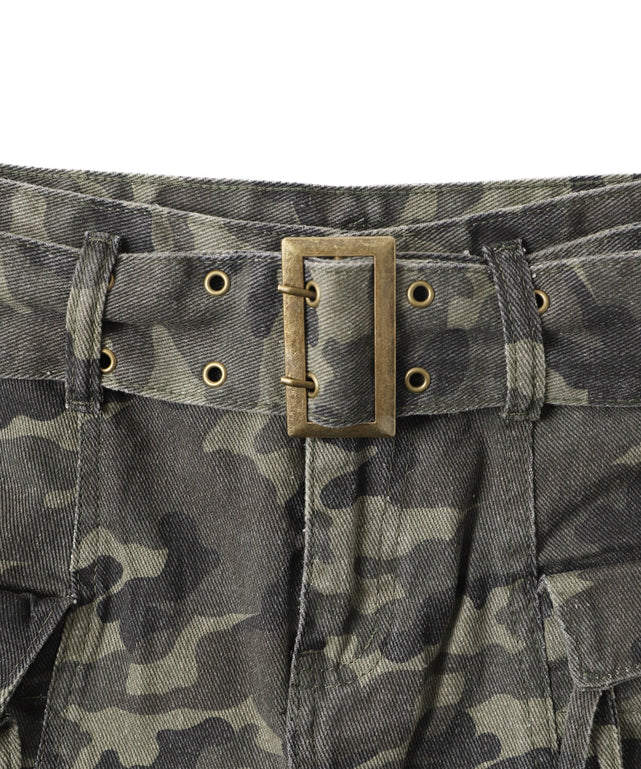 ベルト付きカーゴポケットミニスカパン