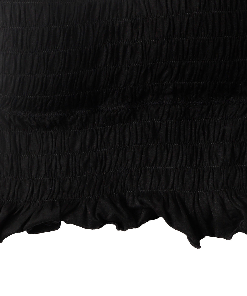 カップ付きシャーリングフリルキャミソール