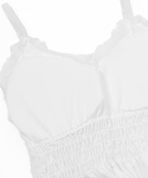 カップ付きシャーリングフリルキャミソール