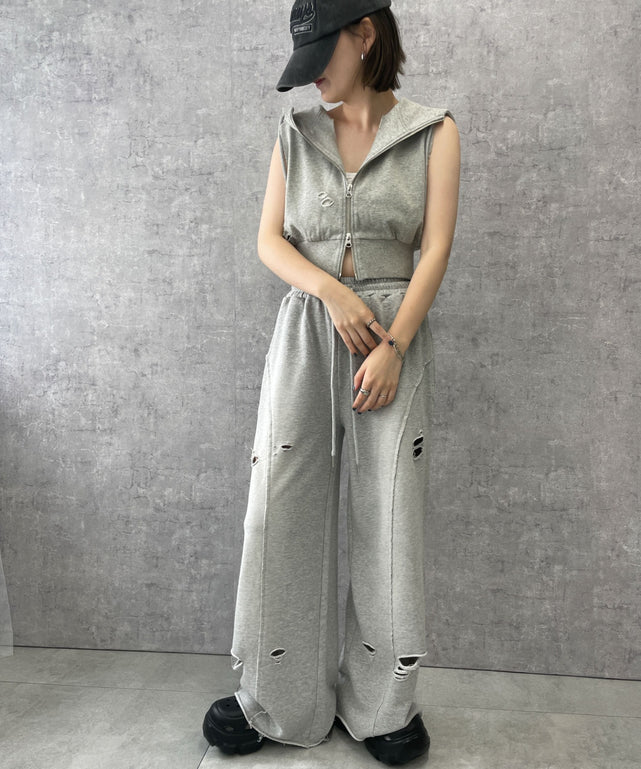 杢グレー　モデル:155cm F着用