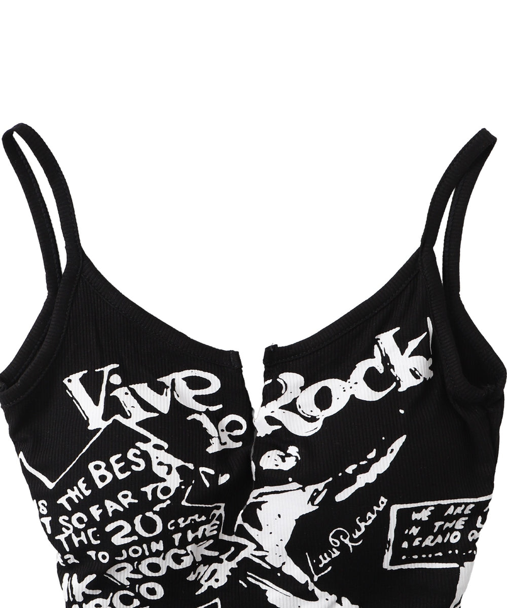 グラフィックリブキャミソール