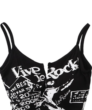 グラフィックリブキャミソール