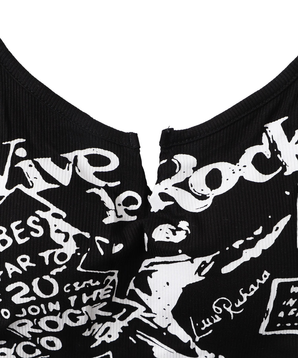 グラフィックリブキャミソール