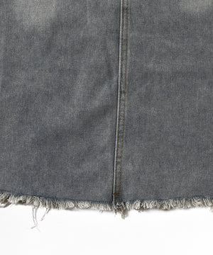 デニムフリンジフレアスカート