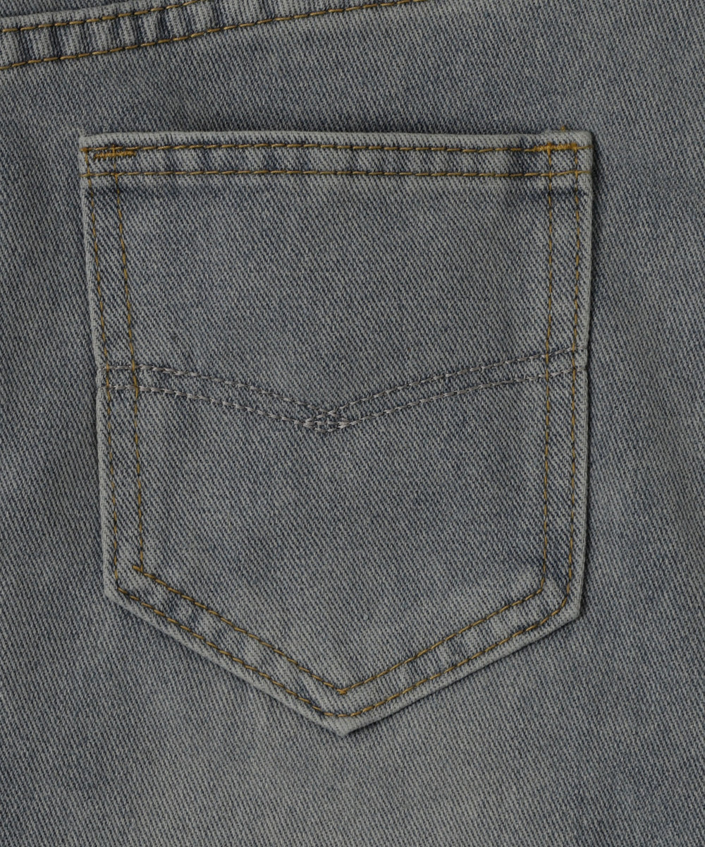 デニムフリンジフレアスカート