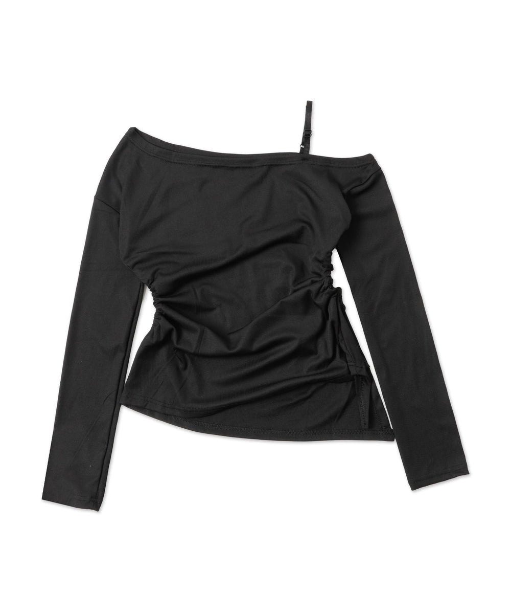 ワンショルダーデザインロンT