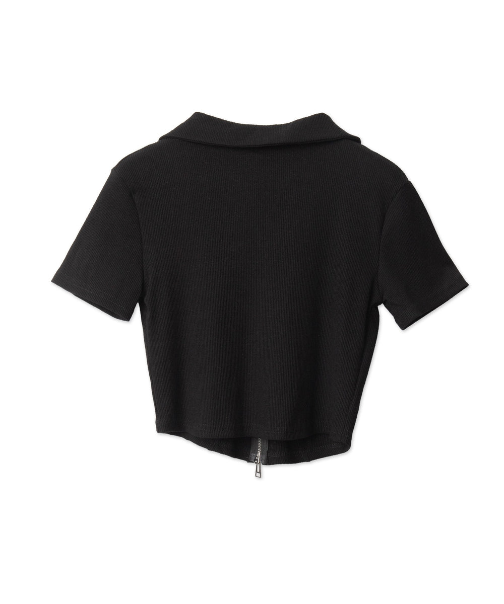 ワンポイントWジップチビT