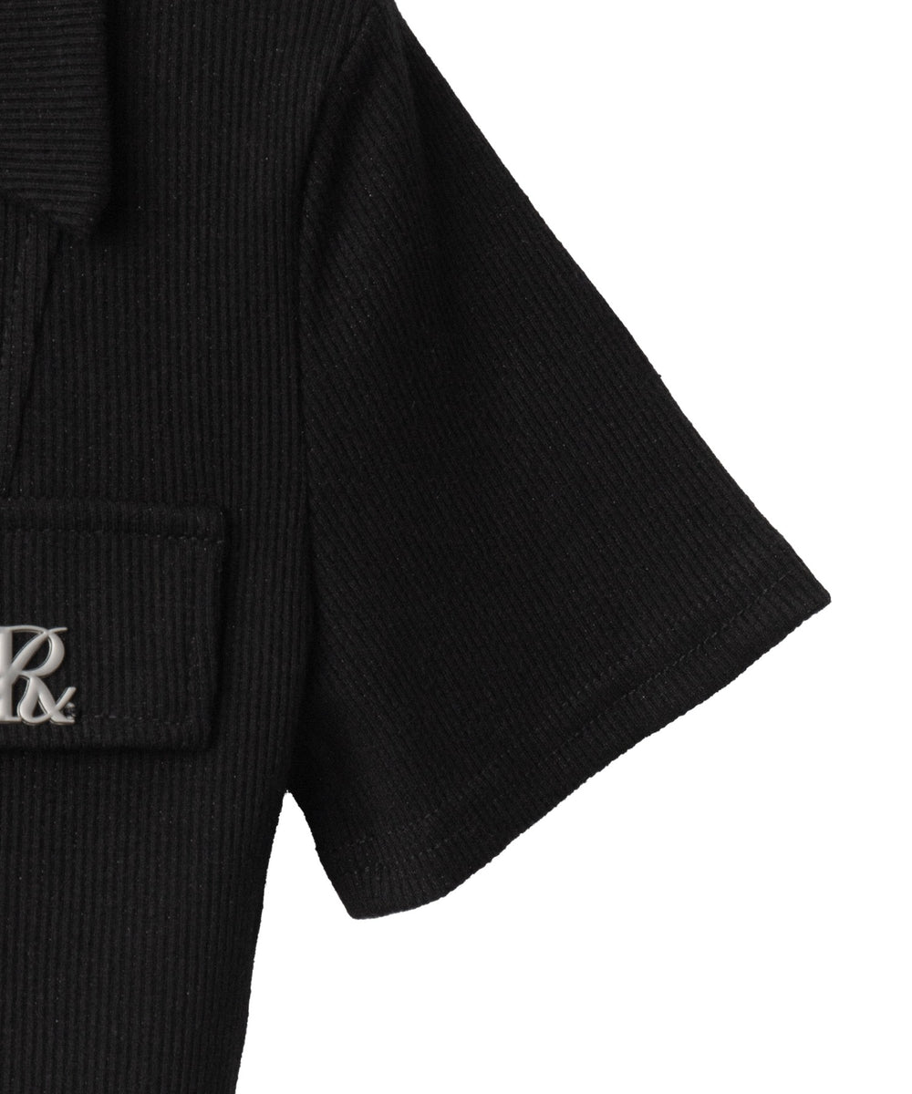 ワンポイントWジップチビT