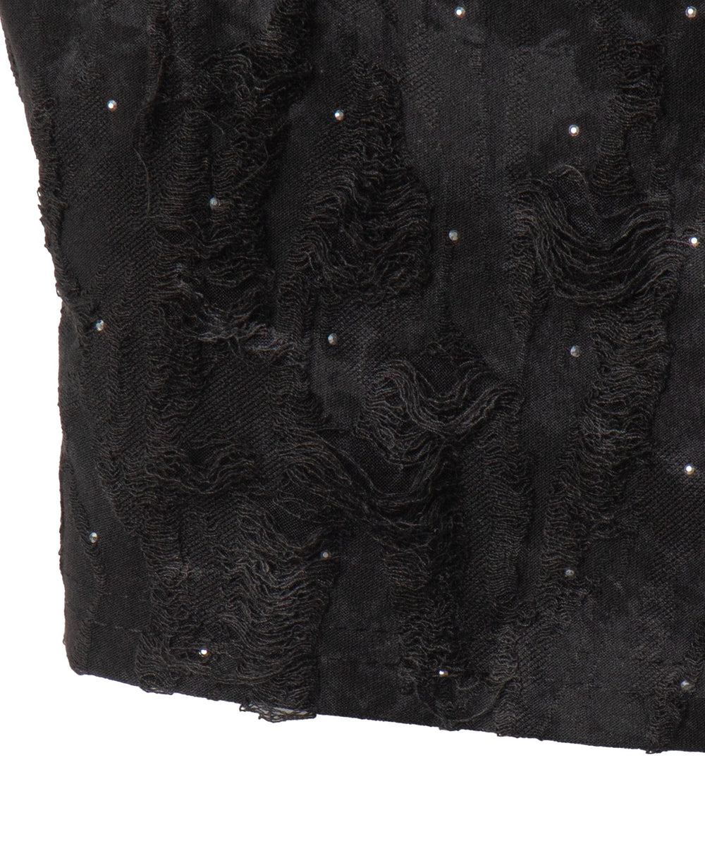 NSダメージWジップトップス