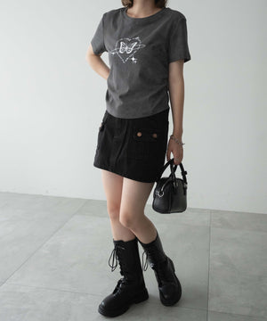 メタリックバタフライサークルロゴT