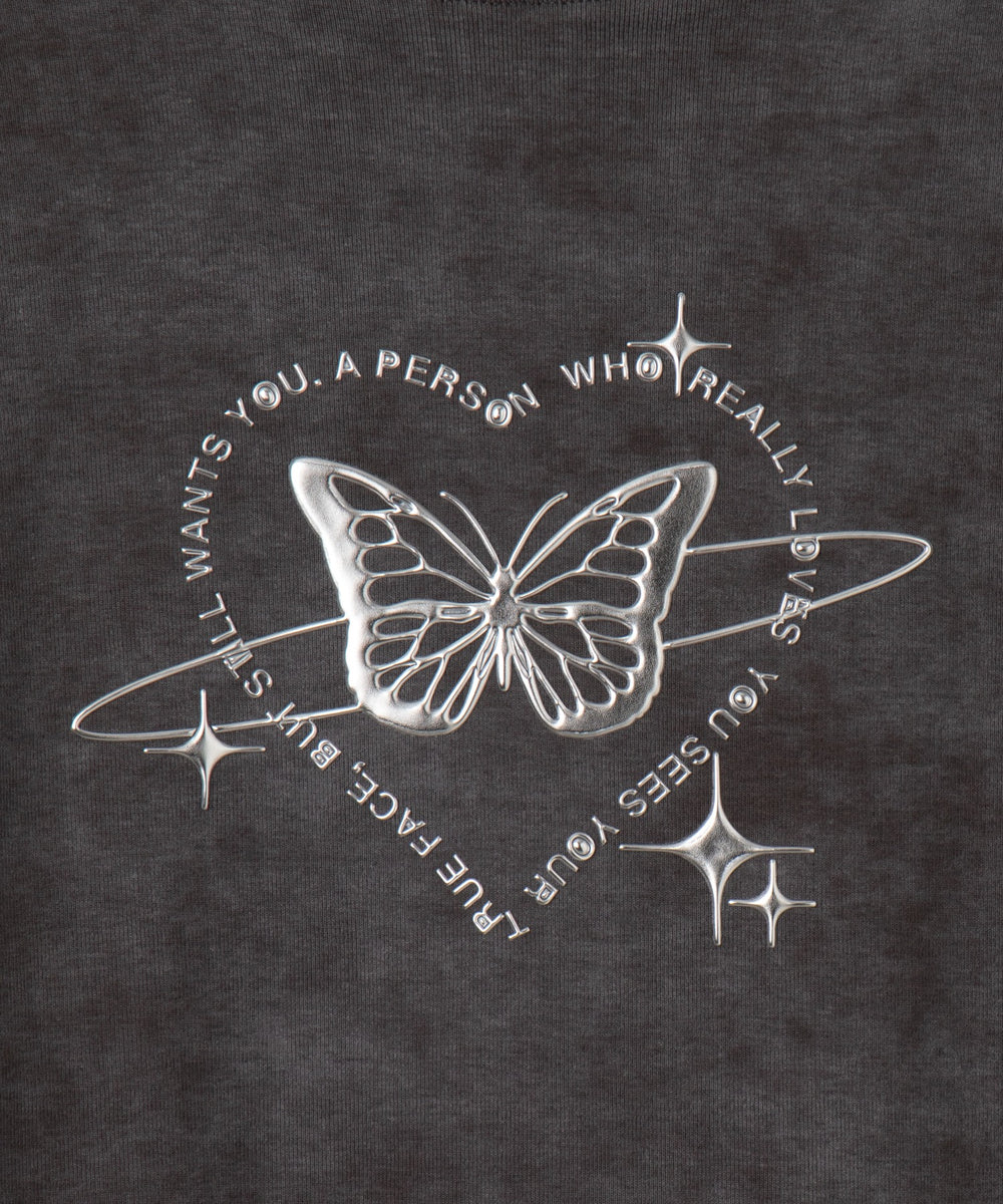 メタリックバタフライサークルロゴT