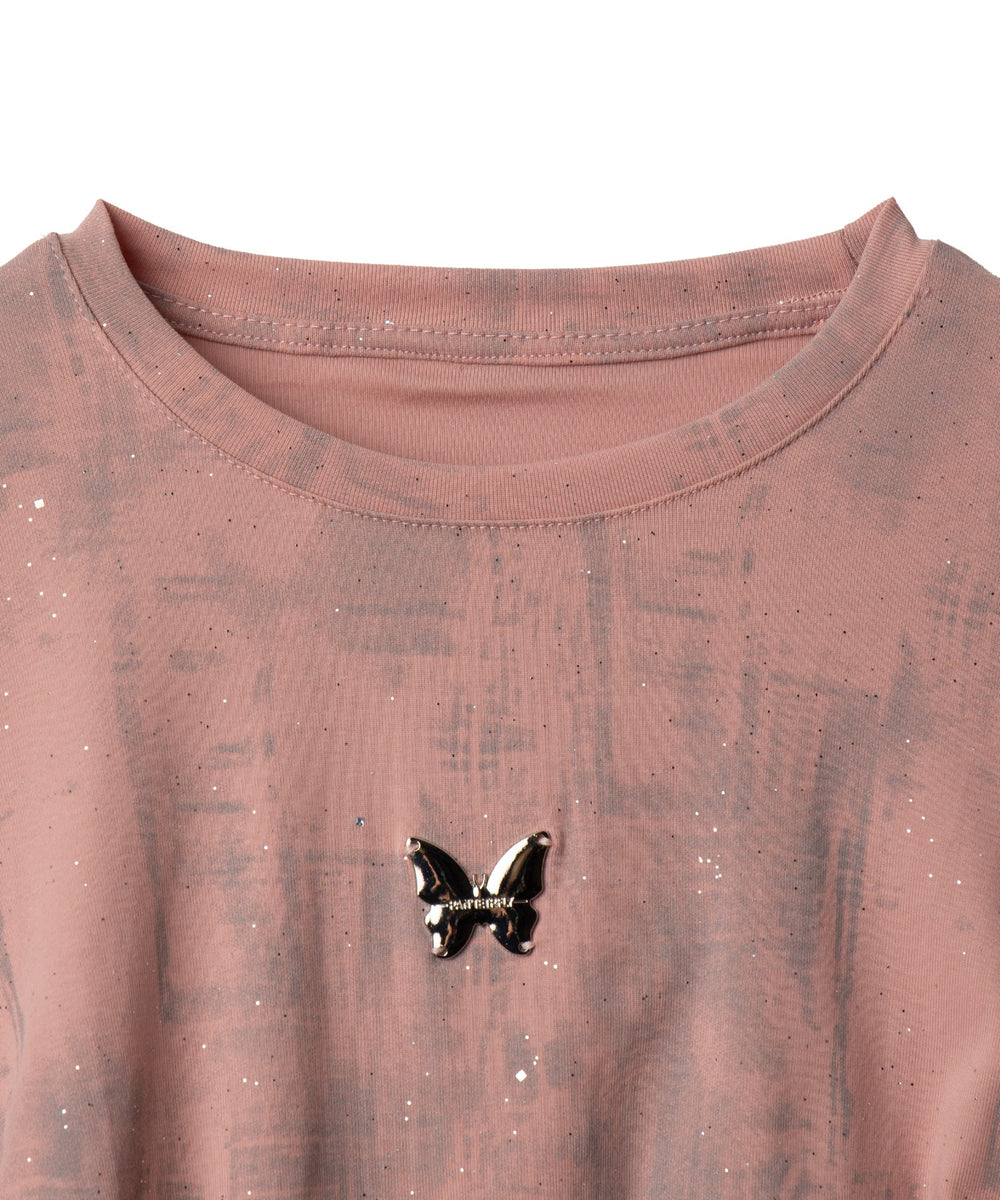 BUTTERFLYブローチラメT