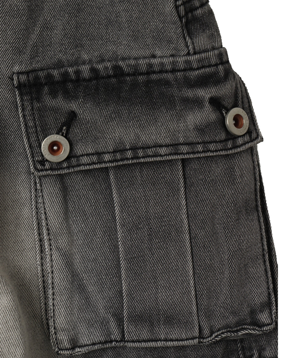 オフショルダーサイド切替デニムスーツ