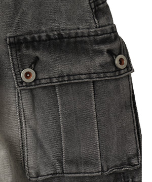 オフショルダーサイド切替デニムスーツ