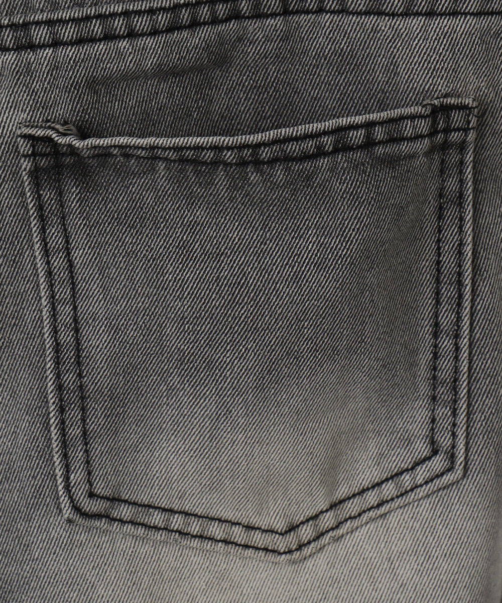 オフショルダーサイド切替デニムスーツ