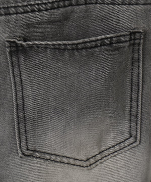 オフショルダーサイド切替デニムスーツ