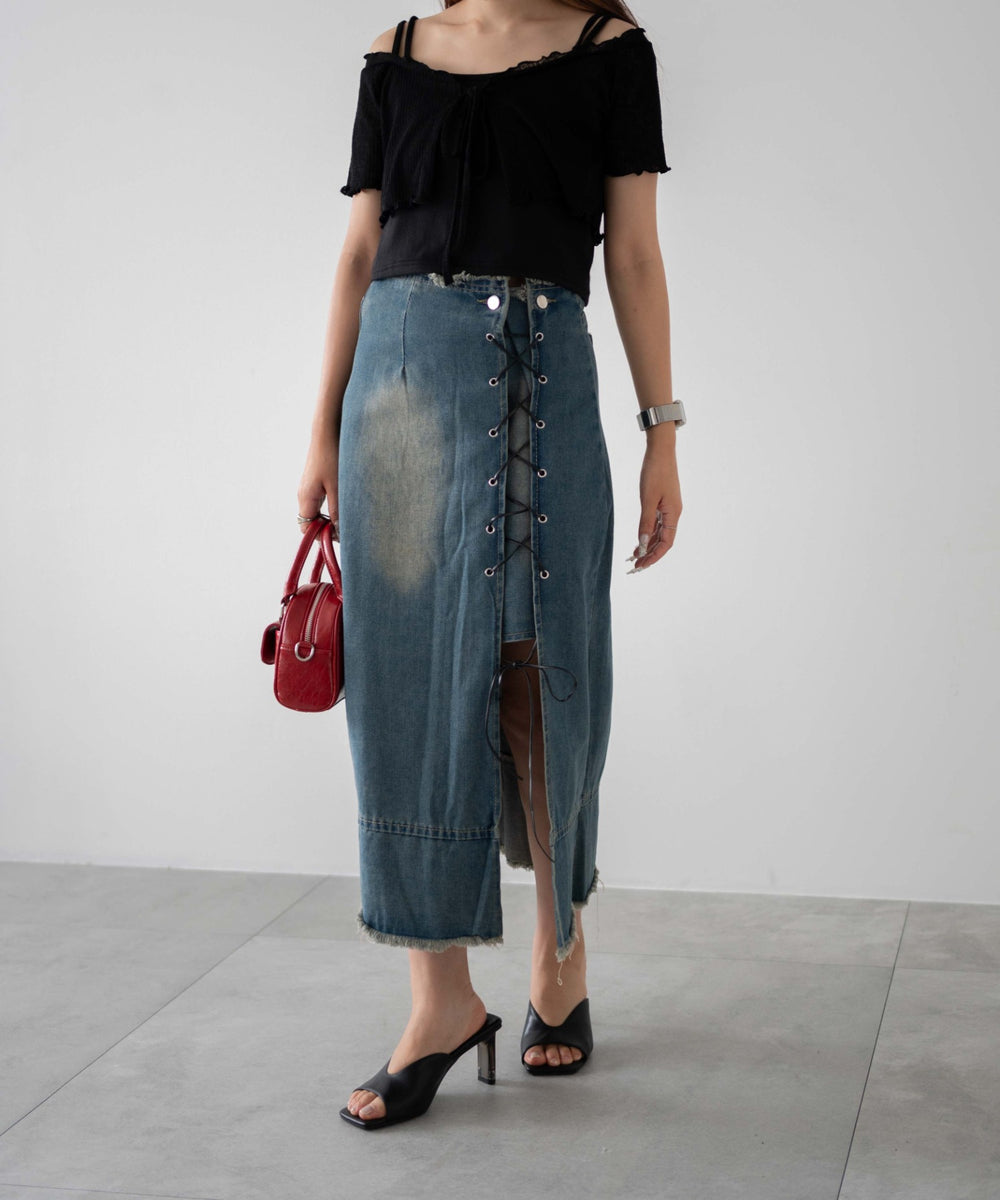 デニム中濃色　モデル：155㎝　F着用