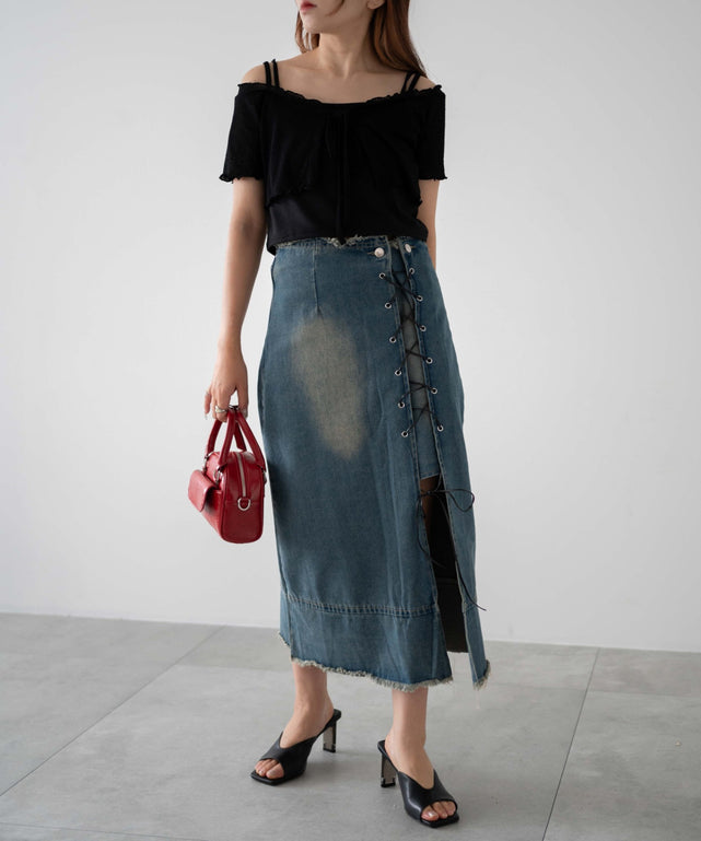 デニム中濃色　モデル：155㎝　F着用