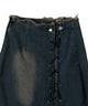 レースアップデニムロングスカート