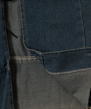 レースアップデニムロングスカート